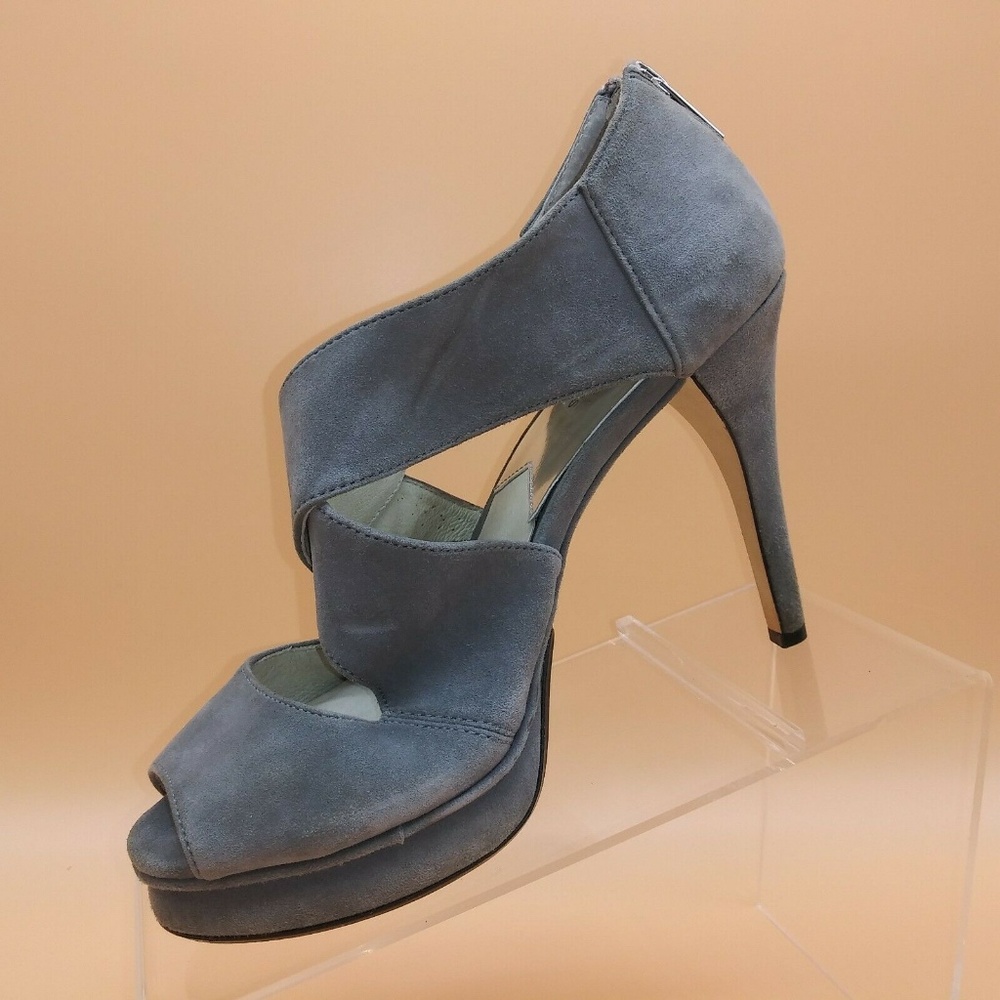 Michael Kors Gray Suede Peep Toe Pump Womens 7.5 M - Picture 2 of 8